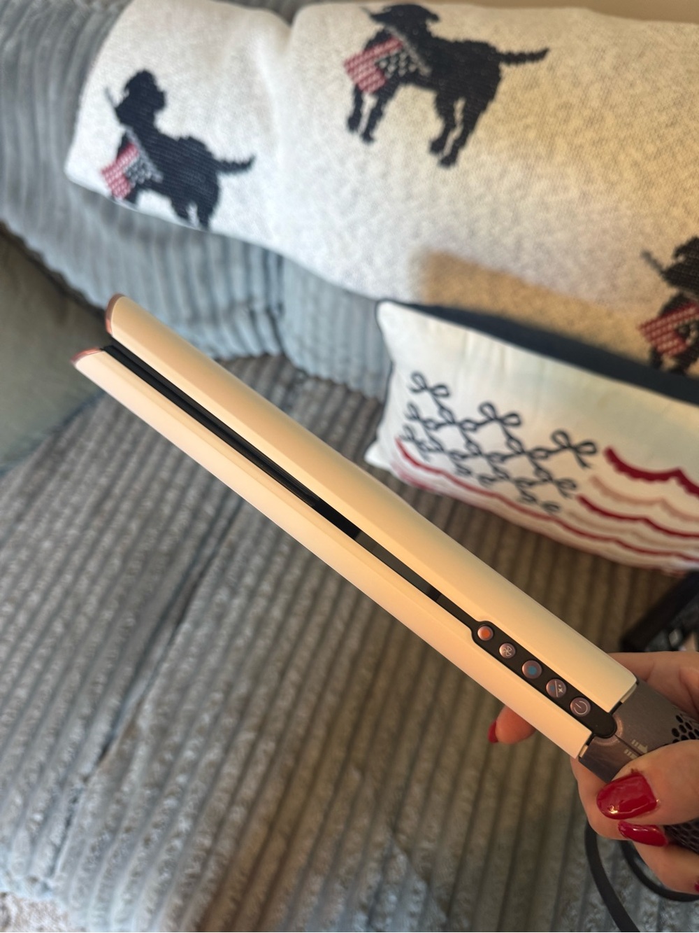Dyson air straight wet to dry White and Rose Gold Corded Hair Straightener - Picture 4 of 9